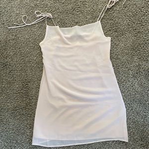 Light Pink Satin Dress with Tie Straps